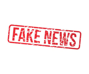 Fake news red stamp