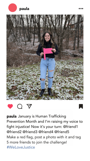 you January is Human Trafficking Prevention Month and I’m raising my voice to fight injustice! Now it’s your turn @friend1 @friend2 @friend3 @friend4 @friend5-2